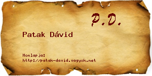 Patak Dávid névjegykártya